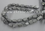 CNG1800 13*18mm - 15*20mm faceted nuggets plated quartz beads