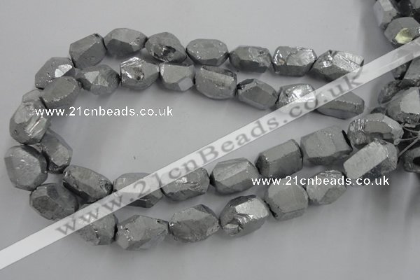 CNG1800 13*18mm - 15*20mm faceted nuggets plated quartz beads