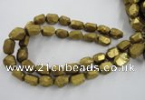 CNG1801 13*18mm - 15*20mm faceted nuggets plated quartz beads