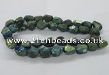 CNG1802 13*18mm - 15*20mm faceted nuggets plated quartz beads