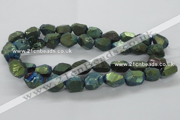 CNG1802 13*18mm - 15*20mm faceted nuggets plated quartz beads