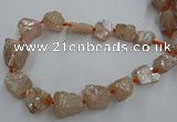 CNG1806 15.5 inches 15*20mm - 20*25mm nuggets plated rose quartz beads