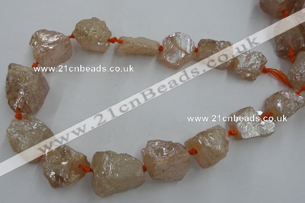 CNG1806 15.5 inches 15*20mm - 20*25mm nuggets plated rose quartz beads