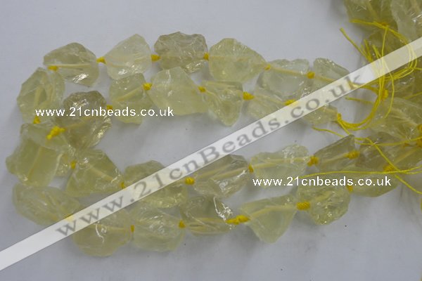 CNG1823 15.5 inches 20*25mm - 25*30mm nuggets lemon quartz beads