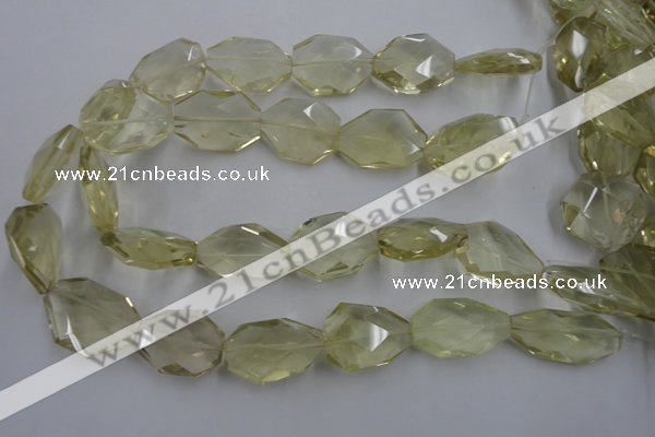 CNG1828 15.5 inches 20*25mm - 22*30mm faceted freeform lemon quartz beads