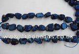 CNG1830 8 inches 13*18mm - 15*20mm nuggets plated red agate beads