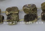 CNG2001 15.5 inches 8*12mm - 10*15mm nuggets plated quartz beads