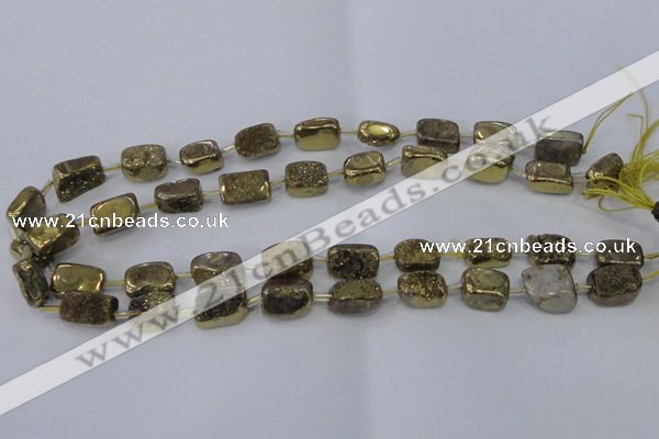 CNG2001 15.5 inches 8*12mm - 10*15mm nuggets plated quartz beads