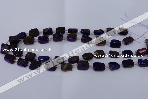 CNG2005 15.5 inches 8*12mm - 10*15mm nuggets plated quartz beads