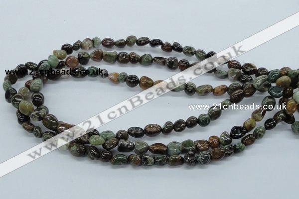 CNG201 15.5 inches 8*10mm nuggets rainbow agate gemstone beads