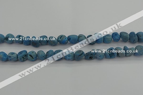 CNG2015 15.5 inches 8*10mm - 10*14mm nuggets plated druzy agate beads