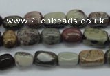 CNG202 15.5 inches 8*13mm nuggets leopard skin jasper beads