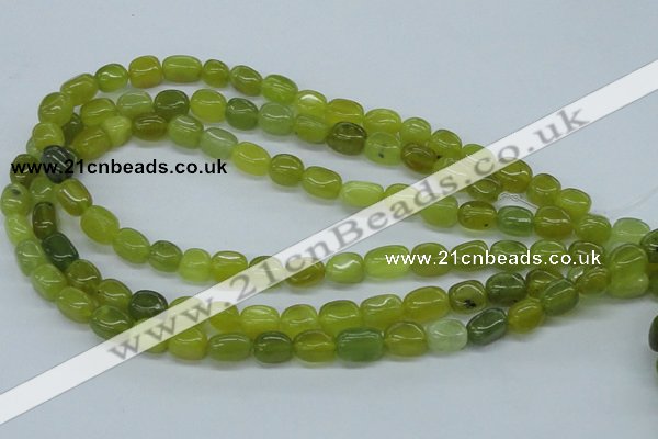 CNG204 15.5 inches 8-9mm*10-12mm nuggets Korean jade gemstone beads