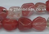 CNG205 15.5 inches 12-4mm*16-18mm nuggets cherry quartz beads