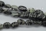 CNG211 15.5 inches 6*8mm nuggets black water jasper beads