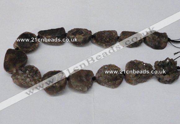 CNG2130 15.5 inches 18*25mm - 25*30mm nuggets druzy agate beads