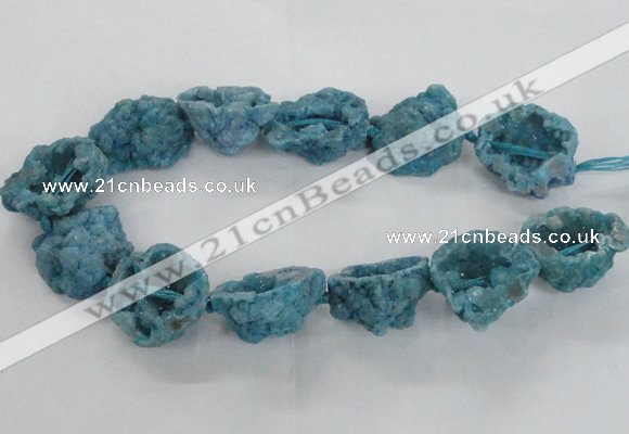 CNG2161 15.5 inches 25*35mm - 35*40mm nuggets druzy agate beads