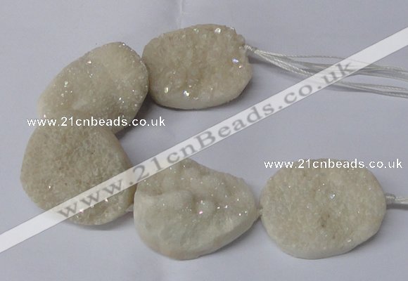 CNG2170 7.5 inches 25*35mm - 35*40mm freeform druzy agate beads