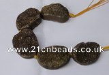 CNG2172 7.5 inches 25*35mm - 35*40mm freeform druzy agate beads