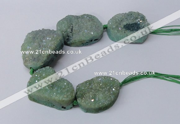 CNG2174 7.5 inches 25*35mm - 35*40mm freeform druzy agate beads