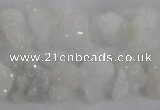 CNG2207 15.5 inches 10*14mm - 13*18mm nuggets plated druzy quartz beads