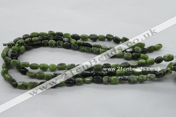 CNG222 15.5 inches 7*9mm nuggets canadian jade gemstone beads