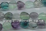 CNG226 15.5 inches 8-10mm*12-14mm nuggets fluorite gemstone beads