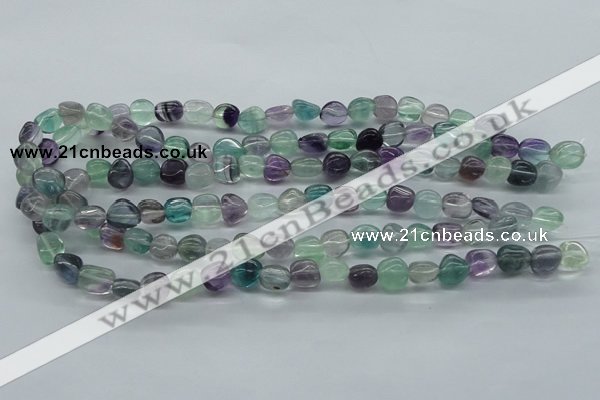 CNG226 15.5 inches 8-10mm*12-14mm nuggets fluorite gemstone beads