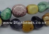 CNG228 15.5 inches 10*14mm nuggets dyed white agate gemstone beads