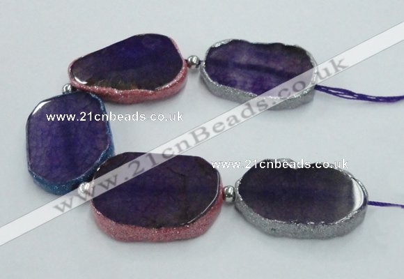 CNG2308 7.5 inches 30*35mm - 35*50mm freeform agate gemstone beads