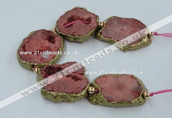 CNG2312 7.5 inches 25*35mm - 35*40mm freeform druzy agate beads