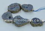 CNG2313 7.5 inches 25*35mm - 35*40mm freeform druzy agate beads