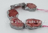 CNG2319 7.5 inches 25*35mm - 35*40mm freeform druzy agate beads