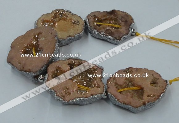 CNG2326 7.5 inches 35*40mm - 45*50mm freeform druzy agate beads