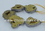 CNG2327 7.5 inches 35*40mm - 45*50mm freeform druzy agate beads