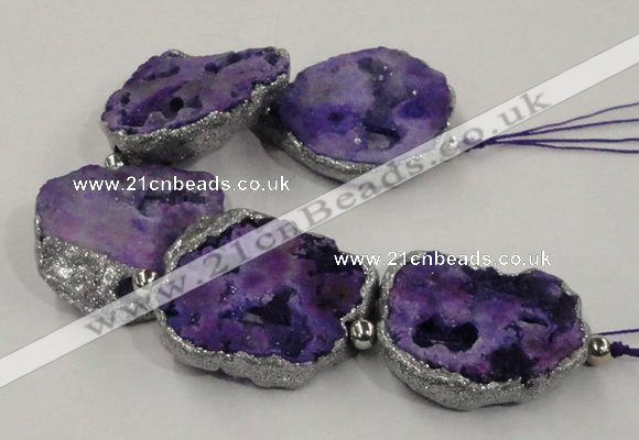 CNG2330 7.5 inches 35*40mm - 45*50mm freeform druzy agate beads