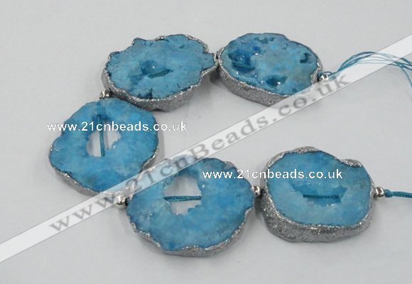 CNG2333 7.5 inches 35*40mm - 45*50mm freeform druzy agate beads