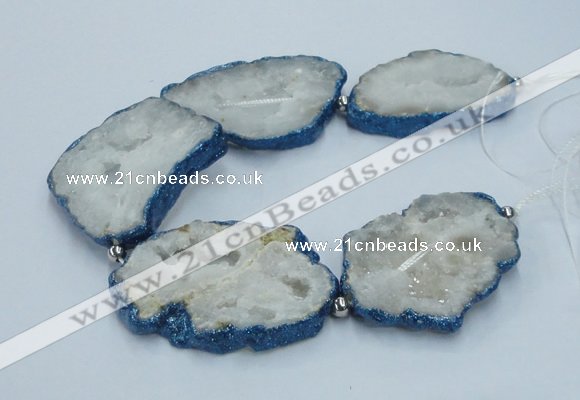 CNG2355 7.5 inches 40*50mm - 55*60mm freeform druzy agate beads