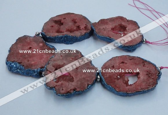 CNG2357 7.5 inches 40*50mm - 55*60mm freeform druzy agate beads