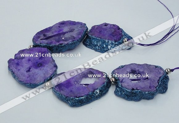 CNG2358 7.5 inches 40*50mm - 55*60mm freeform druzy agate beads