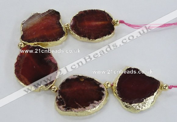 CNG2371 7.5 inches 25*45mm - 30*40mm freeform agate gemstone beads