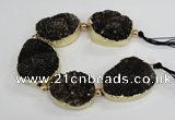 CNG2380 7.5 inches 25*30mm - 30*35mm freeform druzy agate beads