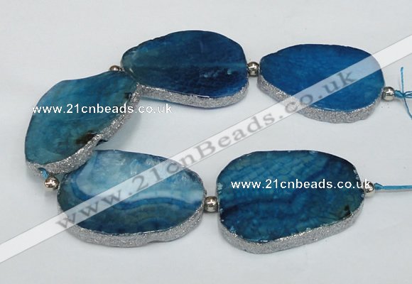 CNG2393 7.5 inches 35*45mm - 45*55mm freeform agate gemstone beads