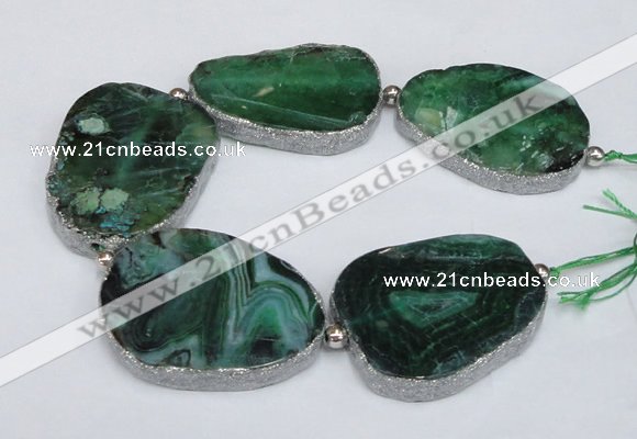 CNG2394 7.5 inches 35*45mm - 45*55mm freeform agate gemstone beads