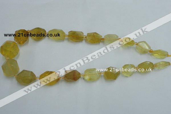 CNG240 10*15mm - 20*22mm faceted nuggets citrine gemstone beads