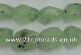 CNG241 10*12mm - 15*16mm faceted nuggets green rutilated quartz beads