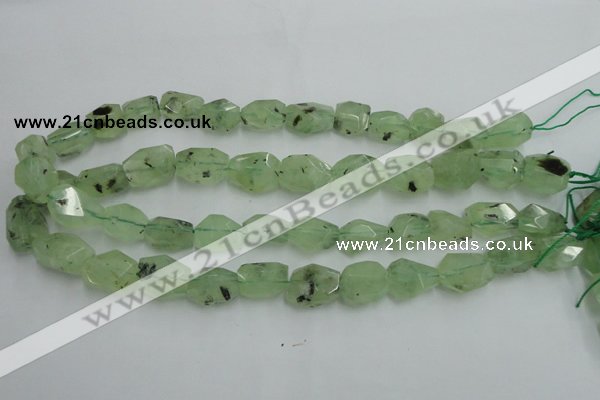 CNG241 10*12mm - 15*16mm faceted nuggets green rutilated quartz beads