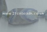 CNG242 15*18mm - 18*28mm faceted nuggets blue chalcedony beads