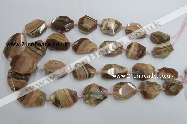 CNG244 18*25mm - 25*32mm faceted nuggets Argentina rhodochrosite beads