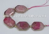 CNG2451 7.5 inches 20*25mm - 25*35mm faceted freeform agate beads